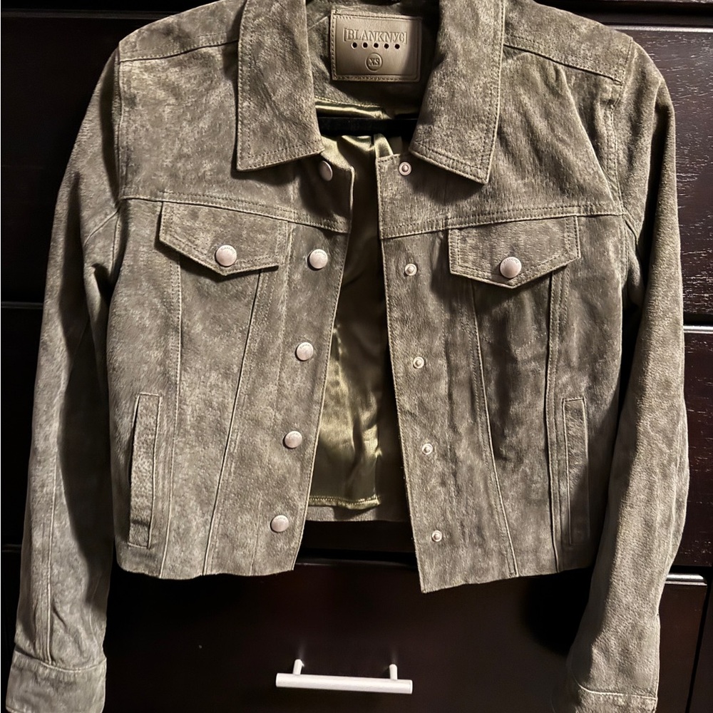 Blank NYC Women's Green Jean Jacket
